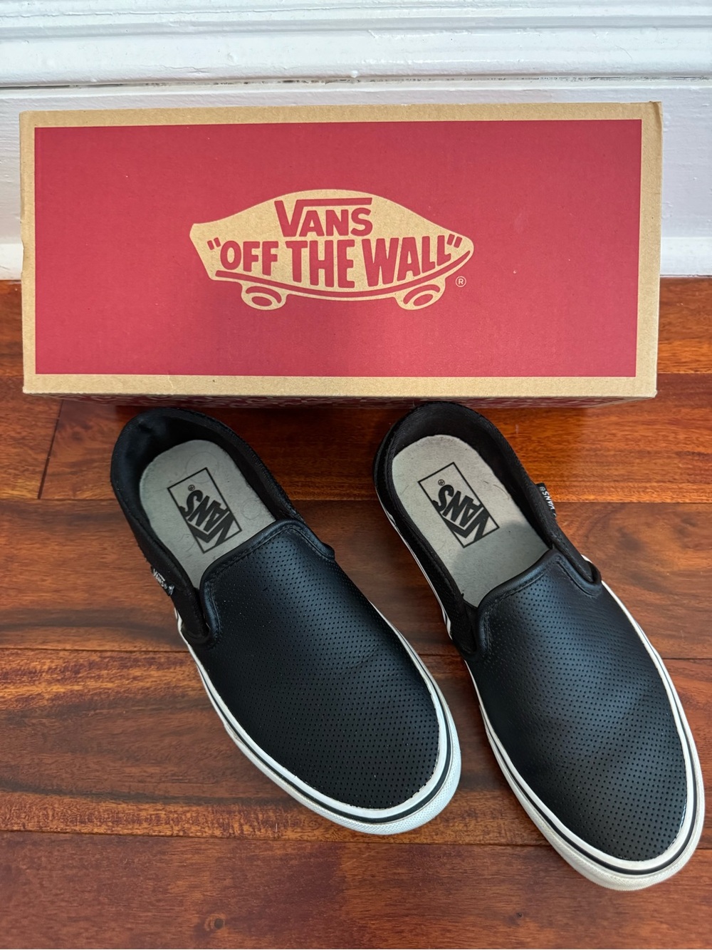Vans Black Perforated Slip-On Loafers